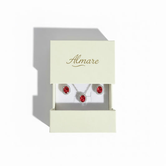 Set Nerea Rojo – Pendientes + Collar