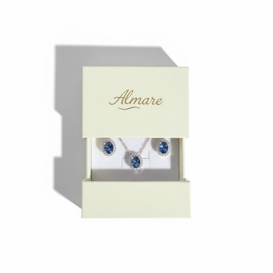 Set Nerea Azul – Pendientes + Collar