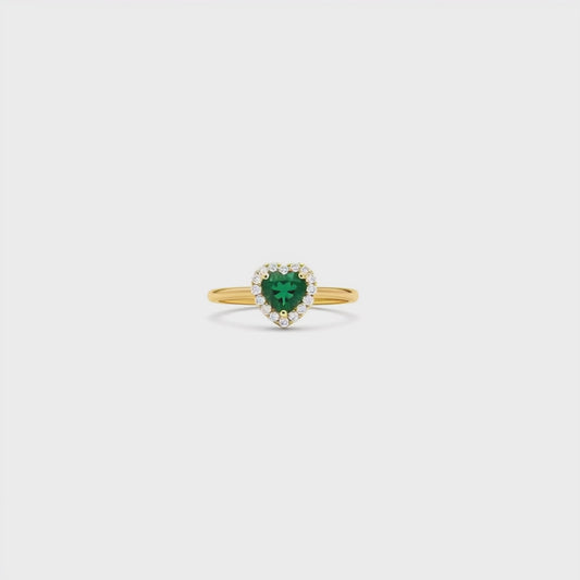 Oliva – Anillo dorado con corazón verde